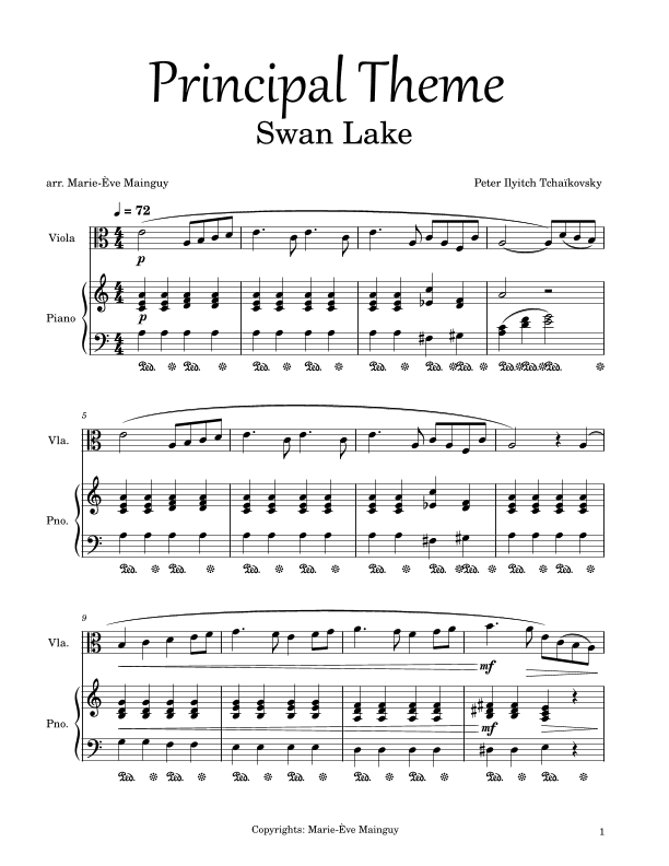 Swan Lake (arr. Marie-Ève Mainguy)
