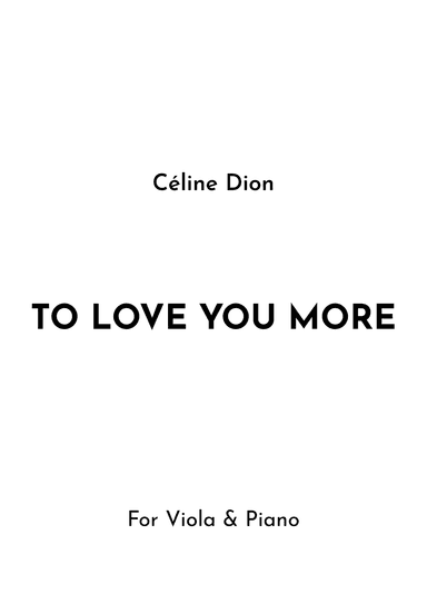 To Love You More (arr. Jireh J.)