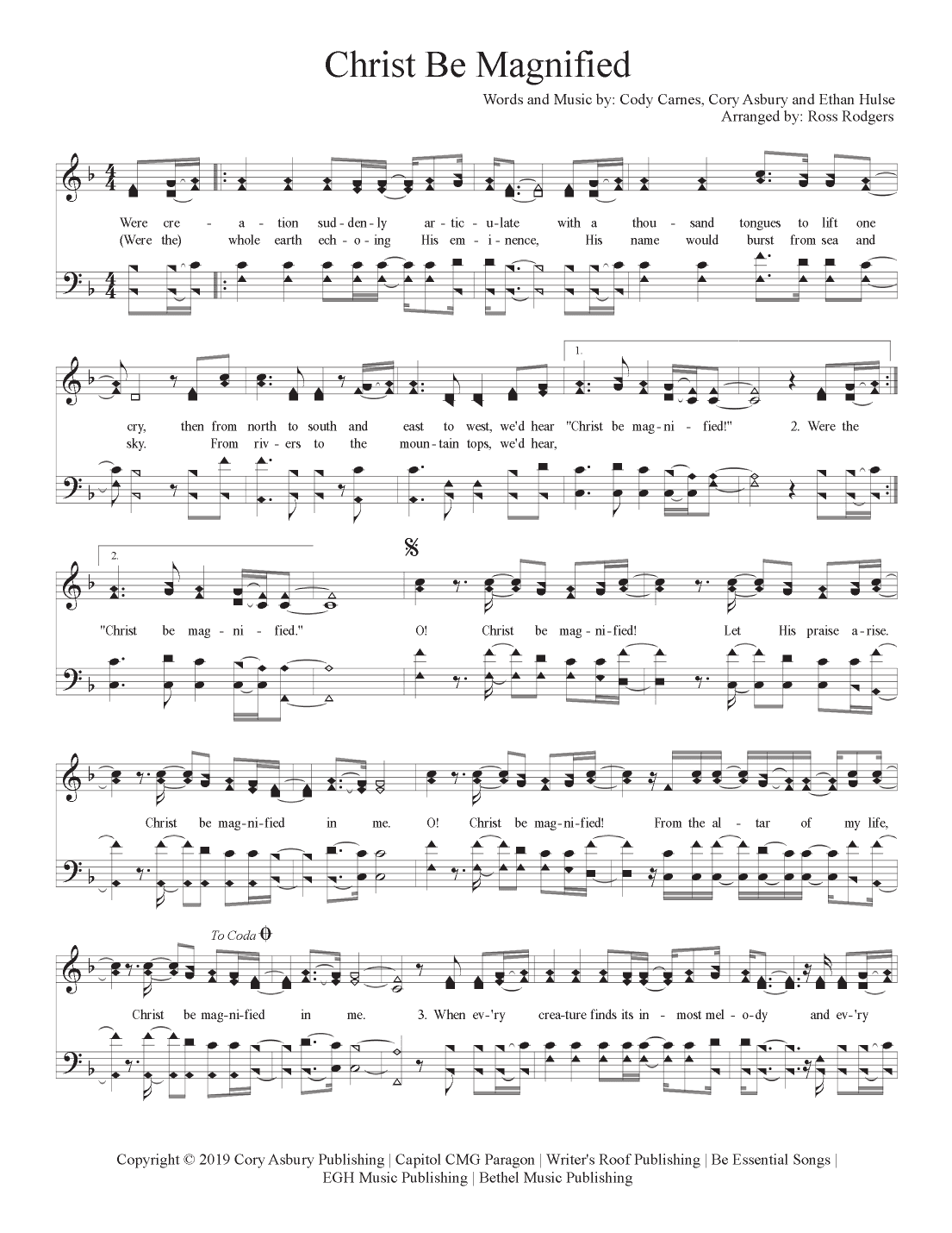 Christ Be Magnified (arr. Ross Rodgers)