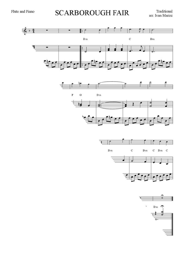 SCARBOROUGH FAIR - for Flute and Piano (arr. Ivan Marini)