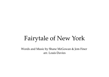 Fairytale Of New York (arr. Louis Davies)