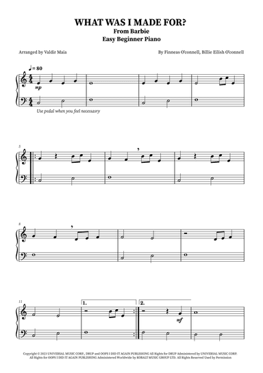 What Was I Made For? (arr. Valdir Maia)