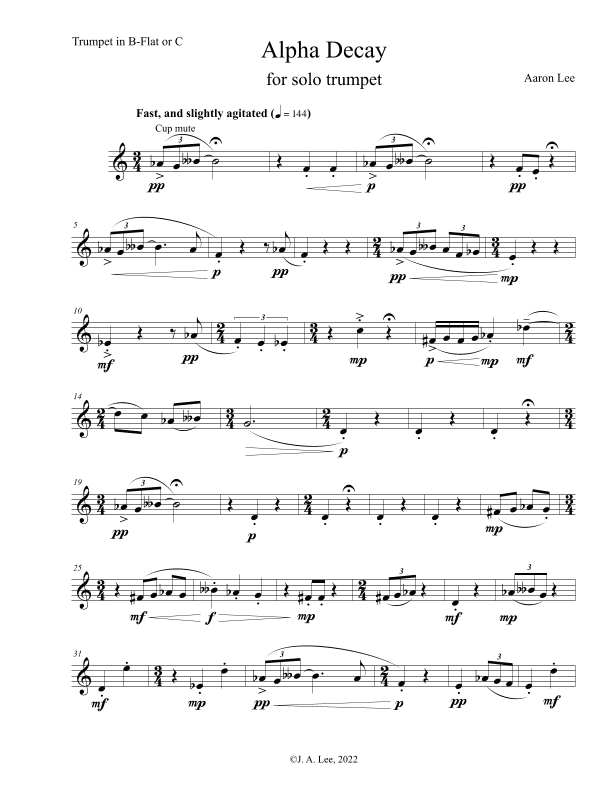 Alpha Decay (for solo trumpet)
