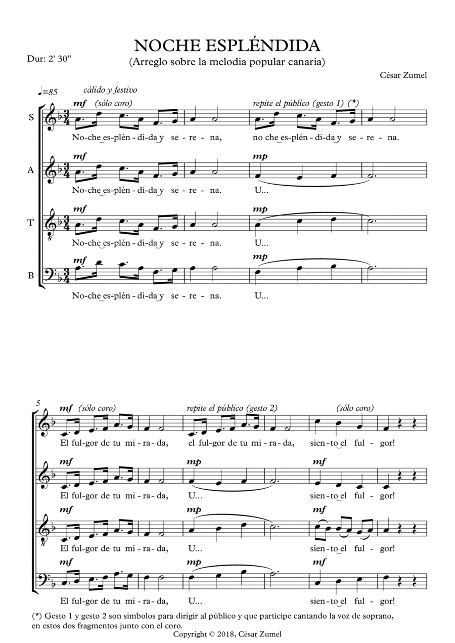 Noche espléndida, mazurca (arr. César Zumel)