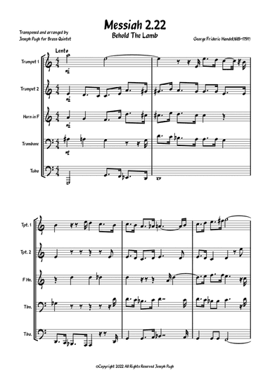 Messiah 2.22(Behold The Lamb) (arr. Joseph Pugh)