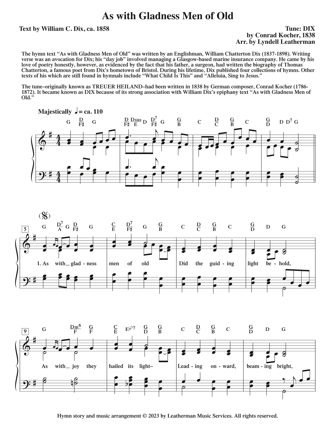 As With Gladness Men of Old (arr. Lyndell Leatherman)