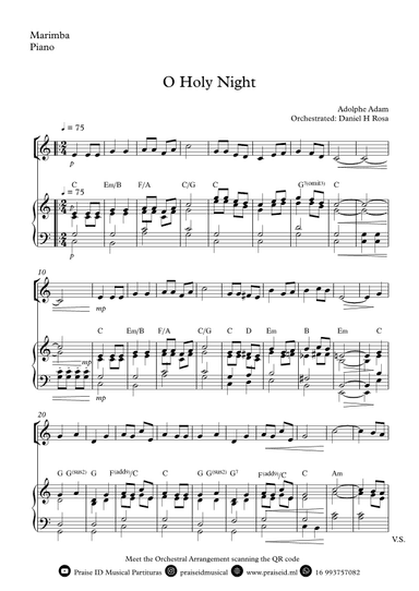 O Holy NIght - Christmas Carol - Marimba and Piano (arr. Daniel H Rosa)