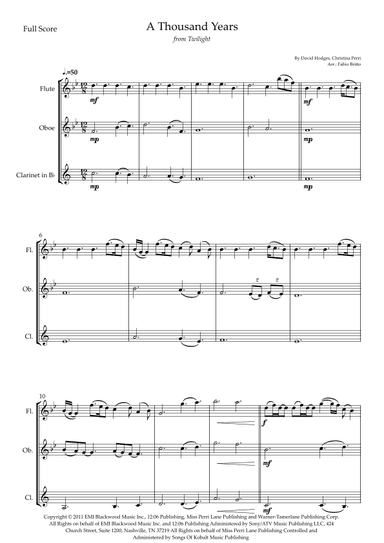 A Thousand Years (arr. Fabio Britto)