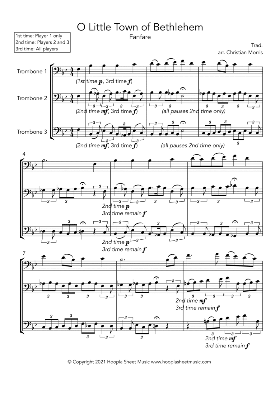 O Little Town of Bethlehem Fanfare (arr. Hoopla Sheet Music)