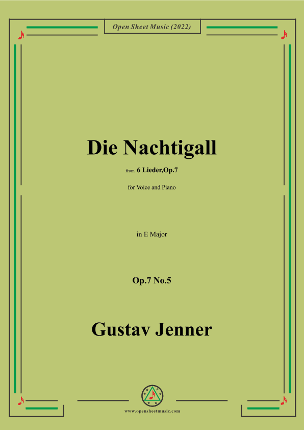 Jenner-Die Nachtigall,in E Major,Op.7 No.5 (arr. OSM Press)