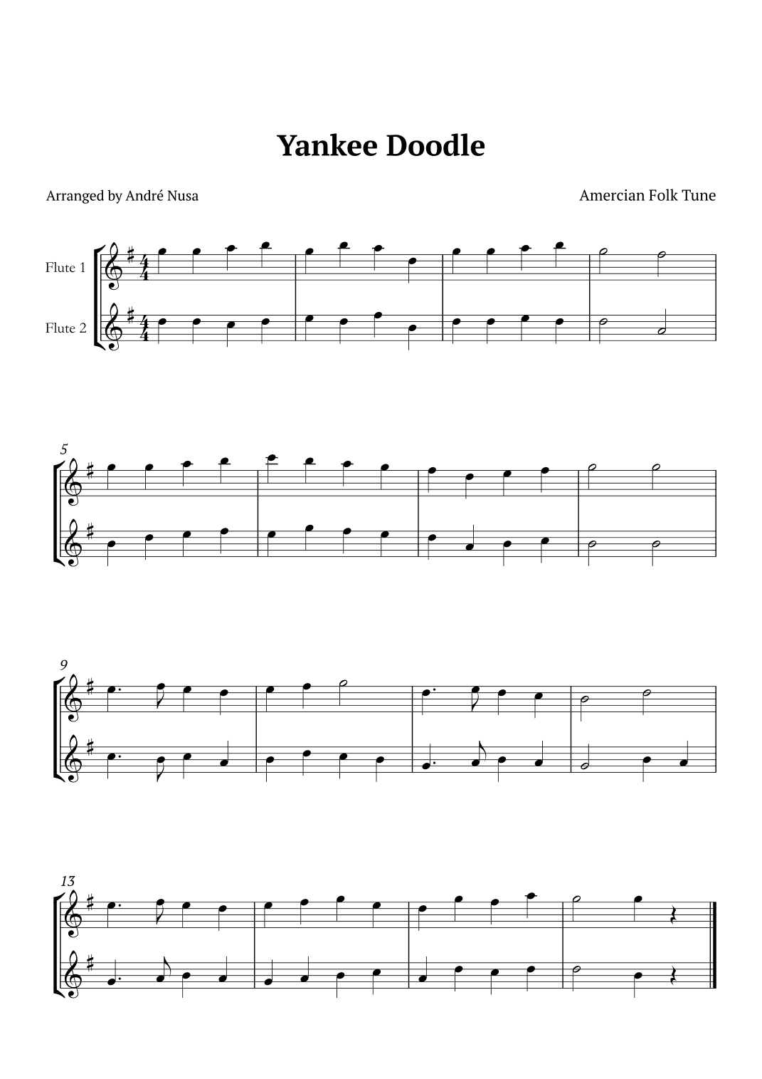 Yankee Doodle (arr. André Nusa)