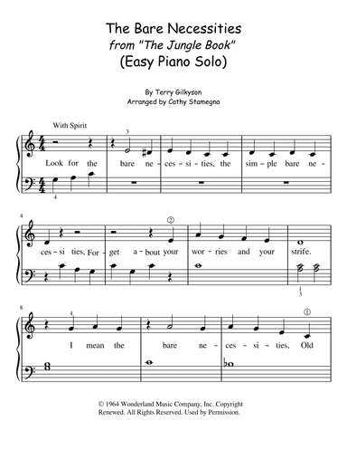 The Bare Necessities (arr. Cathy Stamegna)