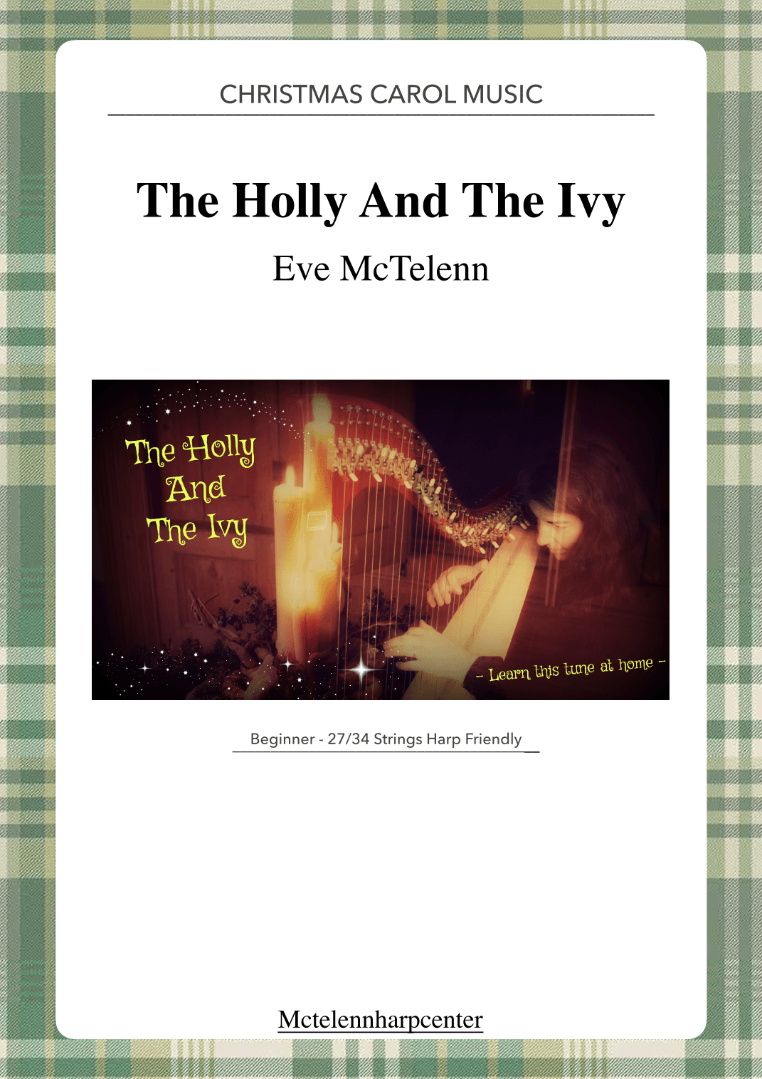 The Holly & The Ivy - beginner to intermediate & 27 String Harp | McTelenn Harp Center (arr. Eve McTelenn)