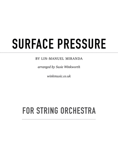 Surface Pressure (arr. Susie Winkworth winkmusic.co.uk)