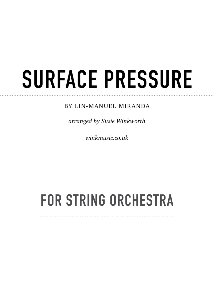 Surface Pressure (arr. Susie Winkworth winkmusic.co.uk)