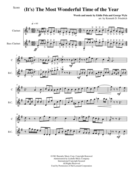 The Most Wonderful Time Of The Year (arr. Kenneth D. Friedrich)