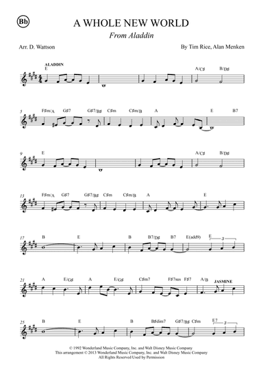 A Whole New World (arr. Douglas Wattson)