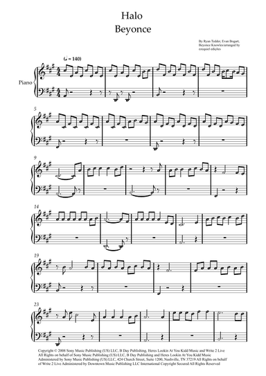 Halo (arr. BY EZEQUIEL EDIÇÕES)