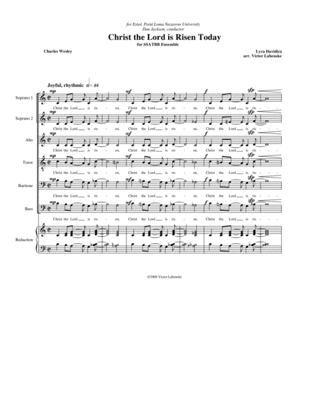 Christ the Lord is Risen Today (arr. Victor Labenske)