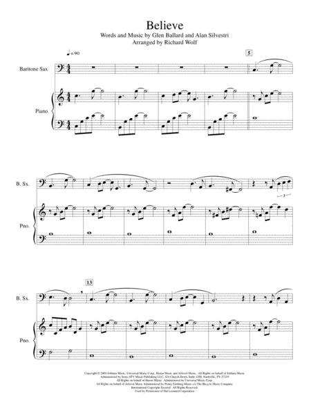 Believe (arr. Richard Wolf)
