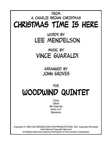 Christmas Time Is Here (arr. John Groves)