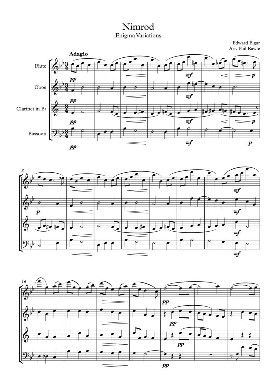 Nimrod - Wind Quartet (arr. Phil Rawle)