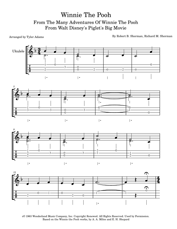 Winnie The Pooh (arr. Tyler Adams)
