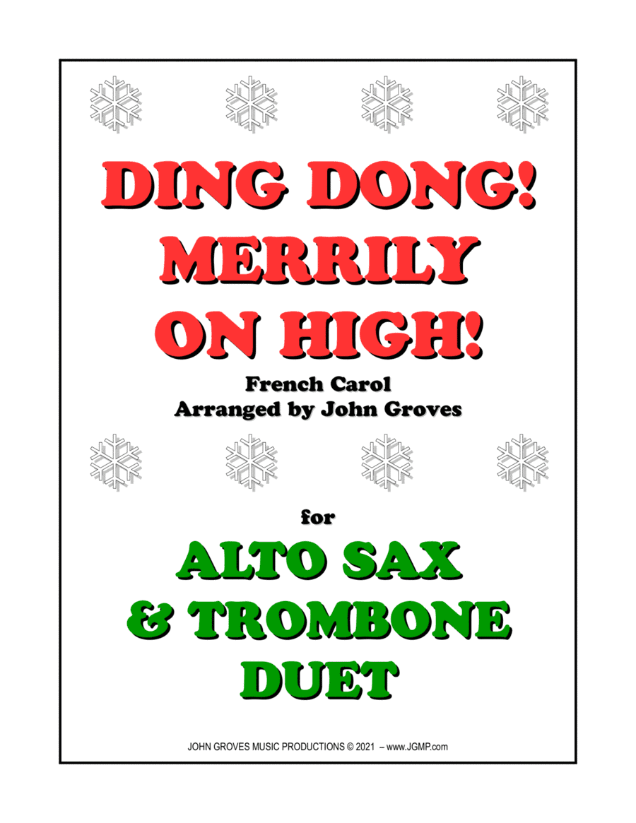 Ding Dong! Merrily on High! - Alto Sax & Trombone Duet (arr. John Groves)