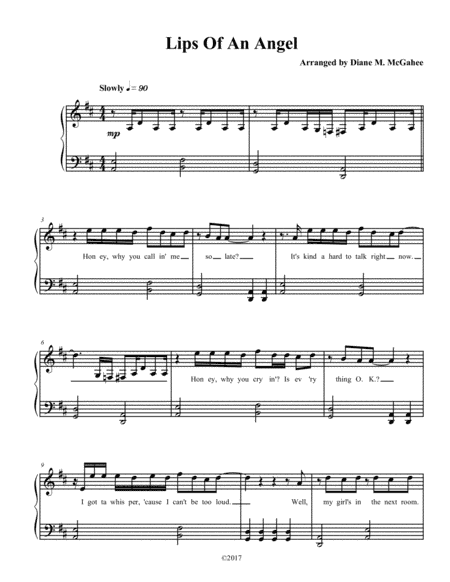 Lips Of An Angel (arr. Diane M. McGahee)
