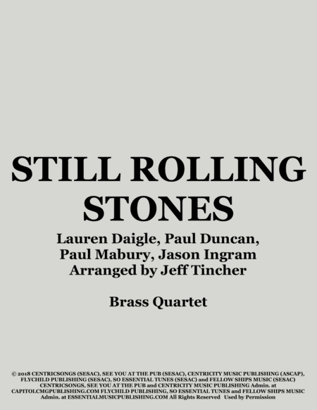 Still Rolling Stones (arr. Jeff Tincher)