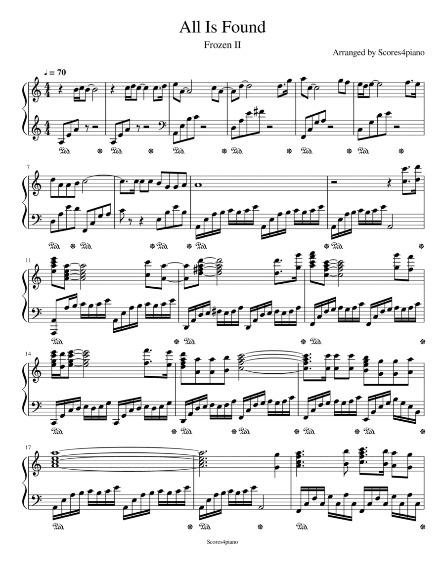 All Is Found (arr. Jhoony Piano)