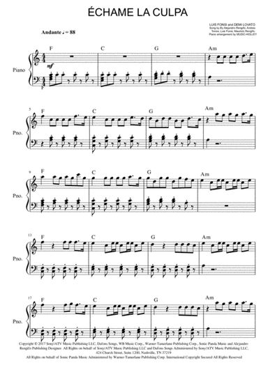 Echame La Culpa (arr. Music-holley)