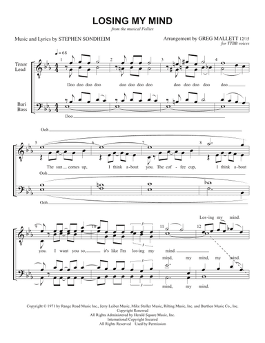 Losing My Mind (arr. Greg Mallett)