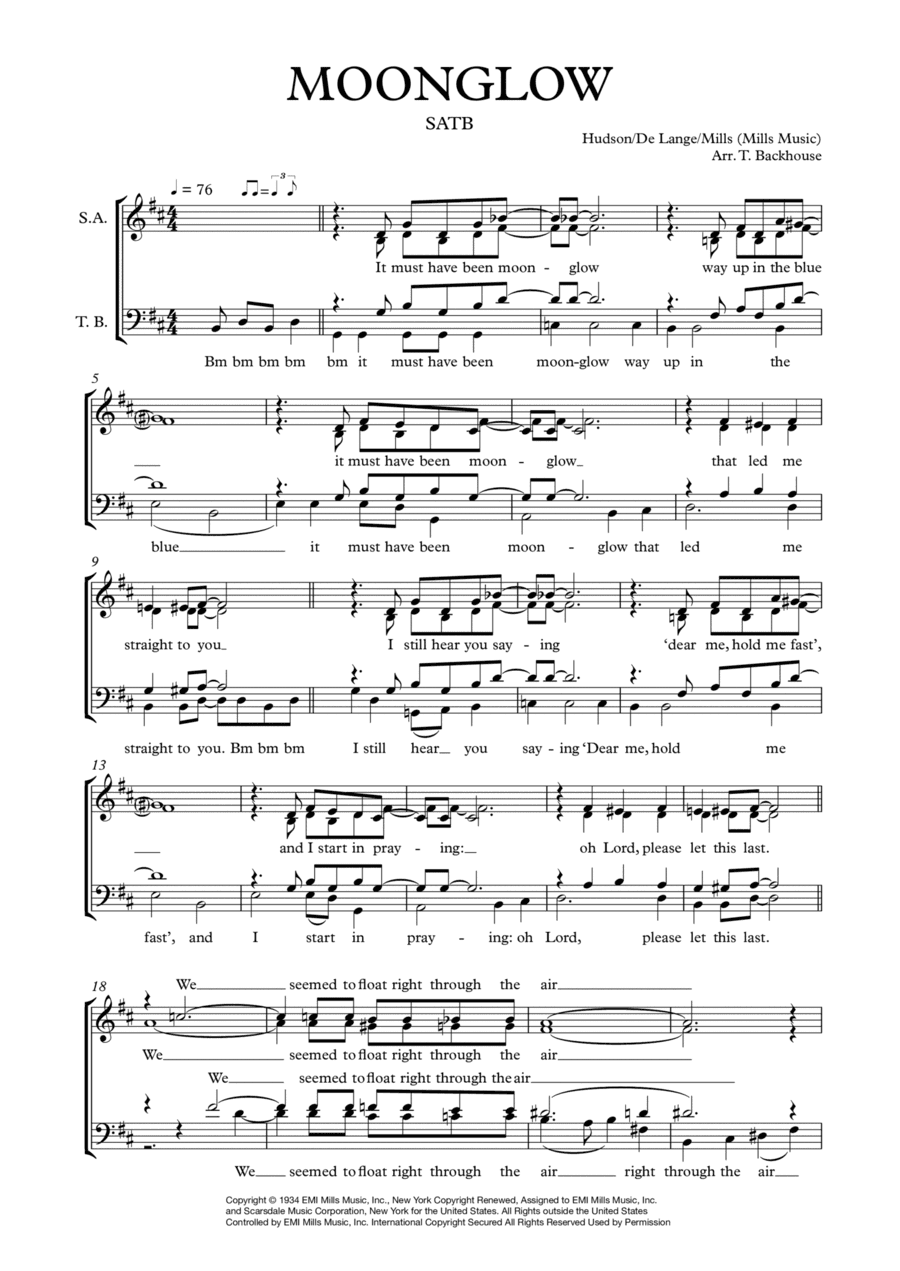 Moonglow (arr. Tony Backhouse)