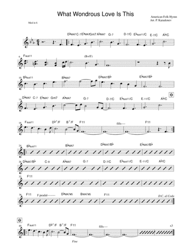 What Wondrous Love is This ( Jazz arrangement) (arr. P. Karadonev)