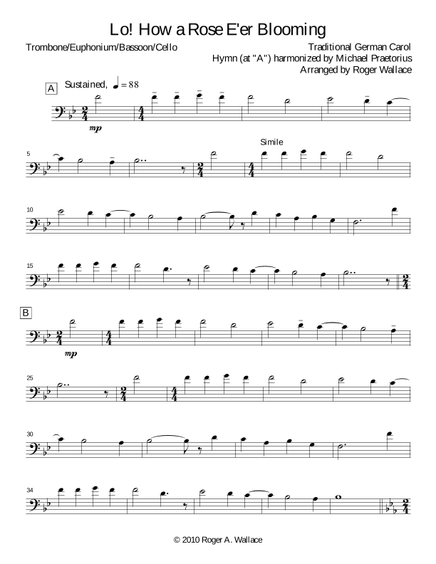 Lo! How a Rose E'er Blooming (arr. Roger Wallace)