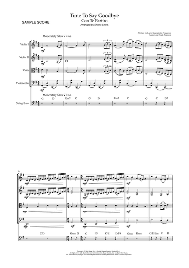 Time To Say Goodbye (arr. Sherry Lewis)
