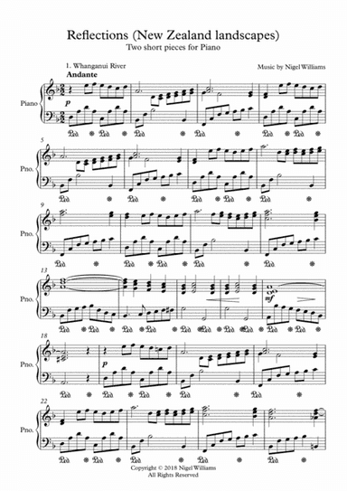 Reflections of New Zealand Landscapes, for Piano
