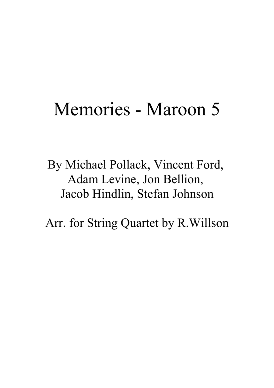 Memories (arr. Rebecca Willson)