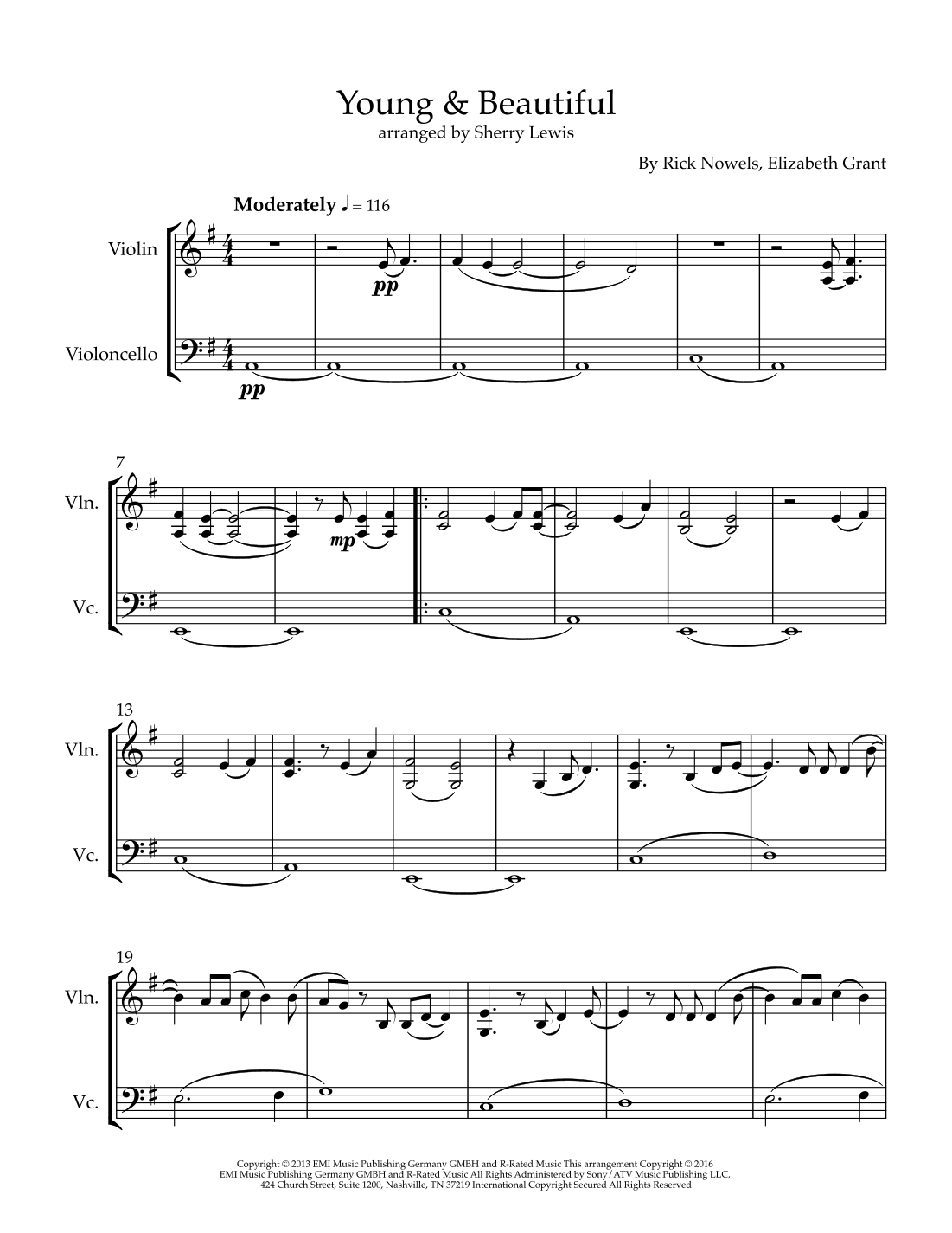 Young And Beautiful (arr. Sherry Lewis)