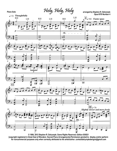 Holy Holy Holy with We Would Be Holy - piano solo arrangement by Stephen R Dalrymple (arr. Stephen R. Dalrymple (Dalrymple Designs))