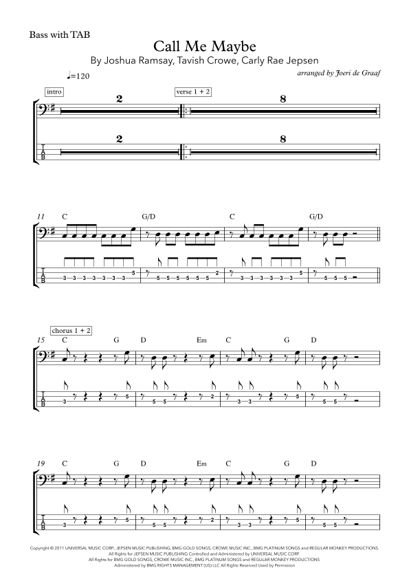 Call Me Maybe (arr. Joeri de Graaf)