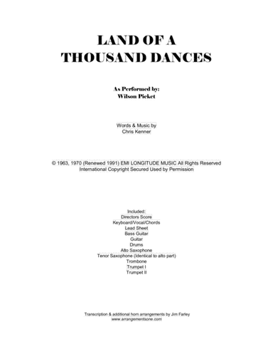 Land Of A Thousand Dances (arr. Jim Farley www.arrangementsone.com)