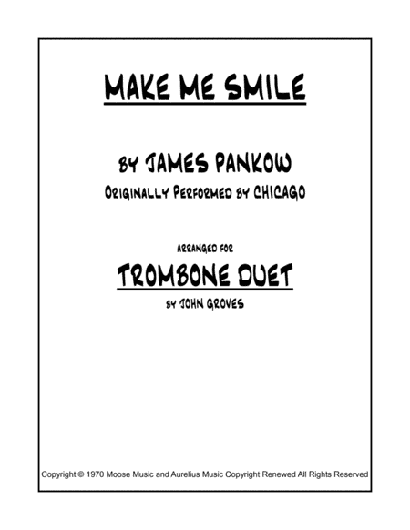 Make Me Smile (arr. John Groves)
