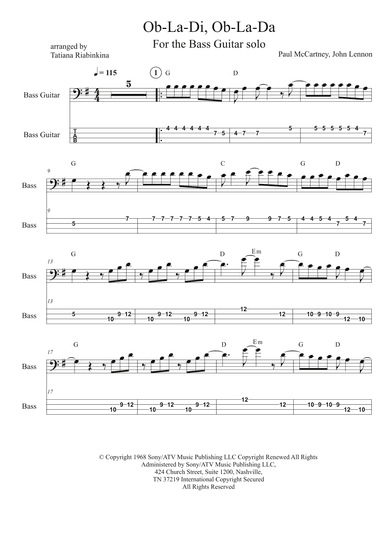 Ob-la-di, Ob-la-da (arr. Tatiana Riabinkina)