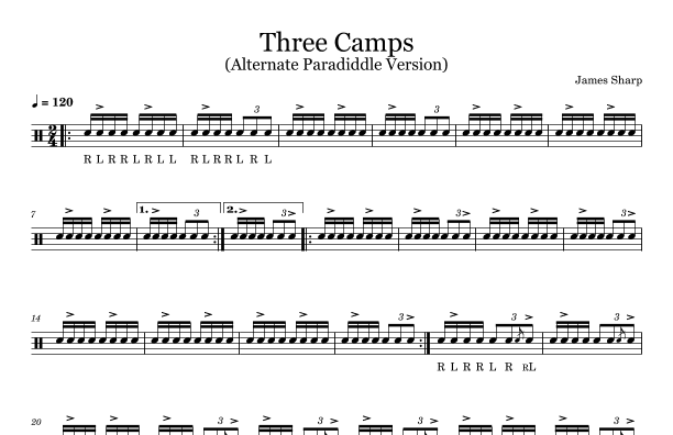 Three Camps - Alternative Paradiddle version
