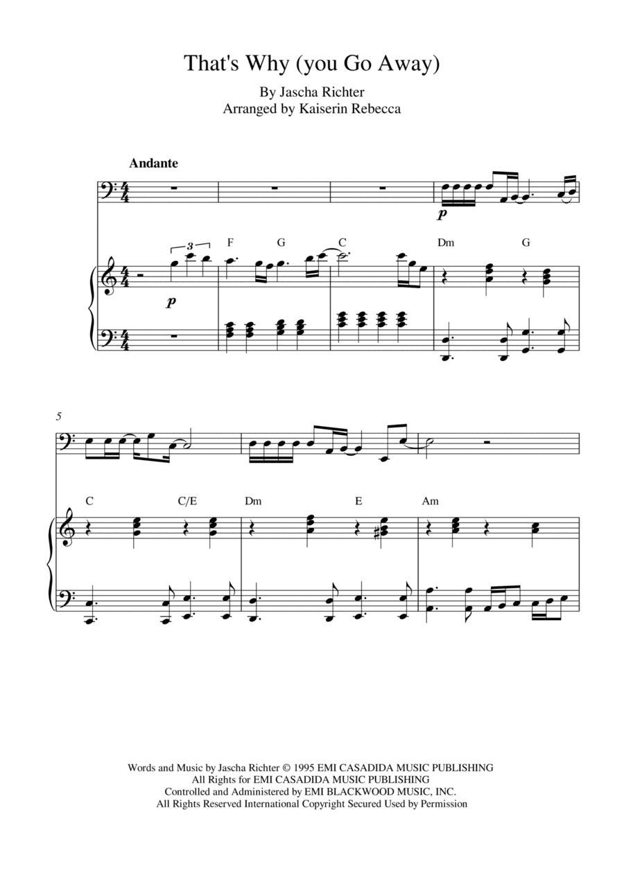 That's Why (you Go Away) (arr. Kaiserin Rebecca)