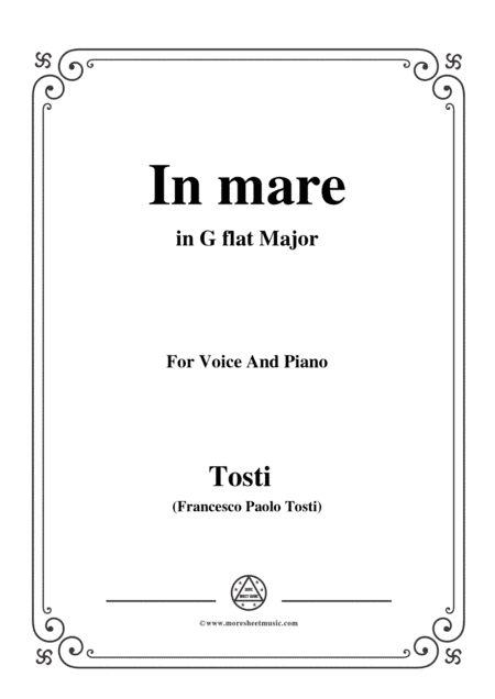 Tosti-In Mare in G flat Major,for Voice and Piano (arr. MSM)