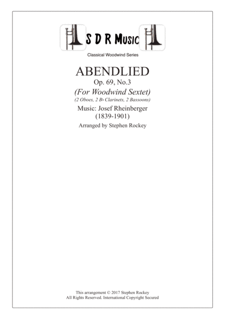 Abendlied, Woodwind Sextet, Op.69 No.3 (arr. Stephen Rockey)