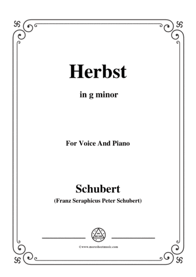 Schubert-Herbst(Autumn),in g minor,D.945,for Voice and Piano (arr. MSM)